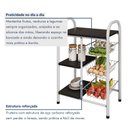 Ver imagem 4 de Fruteira de Cozinha em Aço com 3 Cestos Removíveis Giovana 99cm Branco/Preto
