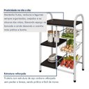 Ver imagem 4 de Fruteira de Cozinha em Aço com 3 Cestos Removíveis Giovana 99cm Branco/Preto