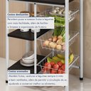 Ver imagem 5 de Fruteira de Cozinha em Aço com 3 Cestos Removíveis Giovana 99cm Branco/Preto
