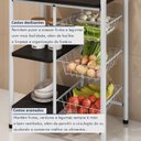 Ver imagem 5 de Fruteira de Cozinha em Aço com 3 Cestos Removíveis Giovana 99cm Branco/Preto
