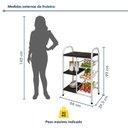 Ver imagem 3 de Fruteira de Cozinha em Aço com 3 Cestos Removíveis Giovana 99cm Branco/Preto