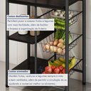 Ver imagem 5 de Fruteira de Cozinha em Aço com 3 Cestos Removíveis Camila 136cm Prata Preto