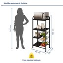 Ver imagem 3 de Fruteira de Cozinha em Aço com 3 Cestos Removíveis Camila 136cm Prata Preto