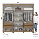 Ver imagem 2 de Guarda Roupa Casal 6 Portas Norton Nature/off White - Móveis Henn