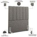 Ver imagem 4 de Cabeceira Cama Box Painel Solteiro 100 Cm Dália W01 Linho Mescla Chumbo - Lyam Decor