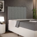 Ver imagem 1 de Cabeceira Cama Box Painel Solteiro 100 Cm Dália W01 Linho Mescla Chumbo - Lyam Decor