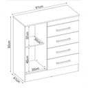 Ver imagem 2 de Cômoda 4 Gavetas Montevideu 4290 Amendola Touch Demóbile