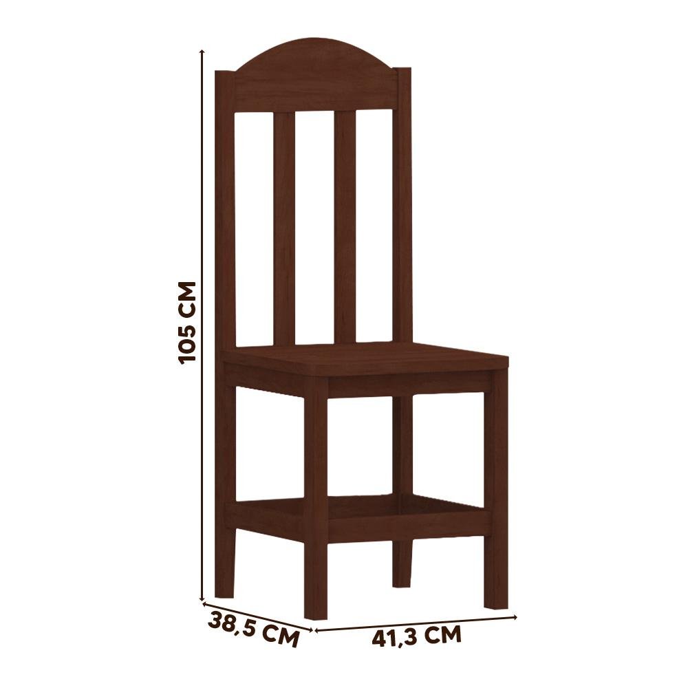 Mesa com 8 Cadeiras Madeira Maciça Robusta Castanho Nemargi - 4