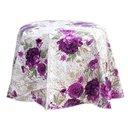 Ver imagem 2 de Toalha de Mesa Termica Redonda - Rosas Roxas - 1,35m Diâmetro * Mesa Redonda *- Pvc - 4 Cadeiras - I