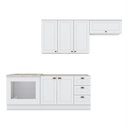 Ver imagem 3 de Cozinha Modulada Compacta 4 Peças 100% MDF com Balcão para Forno de Embutir Emily Espresso Moveis