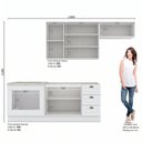 Ver imagem 4 de Cozinha Modulada Compacta 4 Peças 100% MDF com Balcão para Forno de Embutir Emily Espresso Moveis