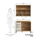 Ver imagem 4 de Cozinha Compacta Modulada 100% MDF 2 Peças 4 Portas 3 Gavetas e Vidro 120cm Vicenza Espresso Móveis Bege/Amêndoa/Off White