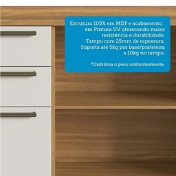 Cozinha Compacta 2 Peças com 4 Portas e Vidro Reflecta 120cm 100% Mdf Vicenza Espresso Móveis - 7