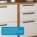 Ver mais imagens de Cozinha Compacta Modulada 100% MDF 2 Peças 4 Portas 3 Gavetas e Vidro 120cm Vicenza Espresso Móveis Bege/Amêndoa/Off White