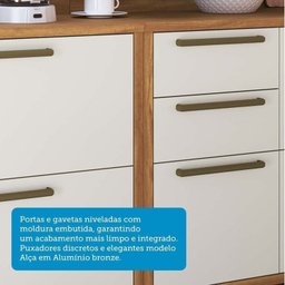 Cozinha Compacta 2 Peças com 4 Portas e Vidro Reflecta 120cm 100% Mdf Vicenza Espresso Móveis - 8