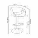 Ver imagem 4 de Kit 2 Banquetas para Cozinha Giratórias Base Disco com Apoio Nicole Bege/Creme