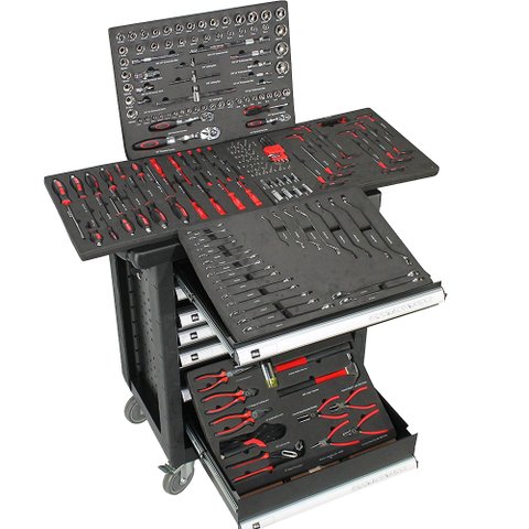 Carrinho Completo Ferramentas Especial com 190 Peças 7 Gavetas