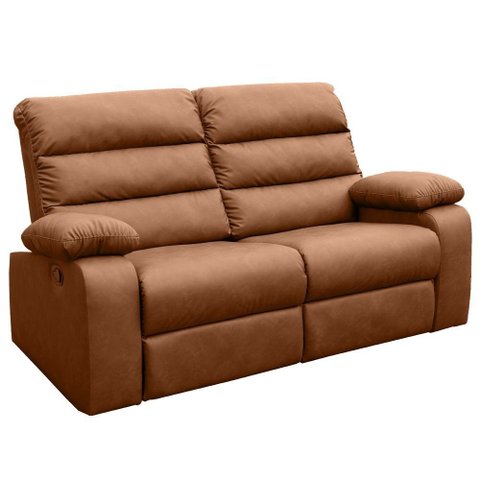 Poltrona do Papai Reclinável Cinema 2 Lugares 170cm Manila K01 Couríssimo Camel - Lyam Decor