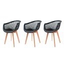 Ver imagem 1 de Kit 3 Cadeiras Para Mesa De Jantar Cozinha Sala Web Wood Madeira Preta