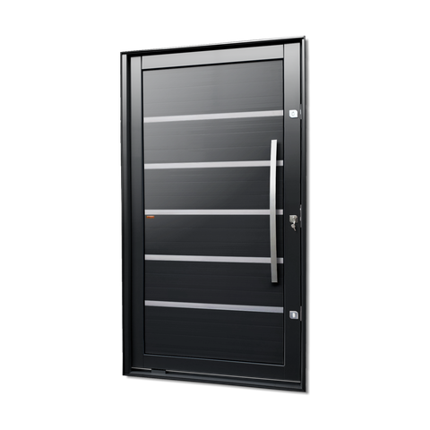 Porta Pivotante Alumínio Lambril Premium c/Pux.Dir. Elite Preto 240x150 Brimak