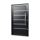 Ver imagem 1 de Porta Pivotante Alumínio Lambril Premium c/Pux.Dir. Elite Preto 240x150 Brimak