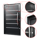 Ver imagem 3 de Porta Pivotante Alumínio Lambril Premium c/Pux.Dir. Elite Preto 240x150 Brimak