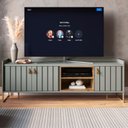 Ver imagem 1 de Rack Ripado Moderno para TV até 65 Polegadas 180cm Trendy Verde