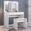 Ver imagem 2 de Penteadeira Camarim Com Espelho 2 Portas 3 Gavetas e Banqueta Atraente D02 Branco - Mpozenato