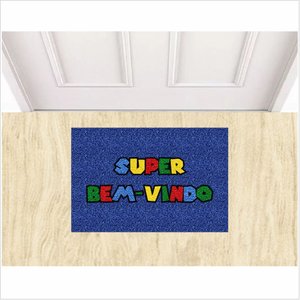 Tapete Capacho Antiderrapante Super Bem Vindo Divertido