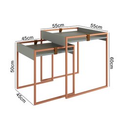 Conjunto Mesa Lateral Columbia 55cm X 55cm X 60cm - 3