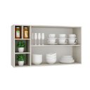 Ver imagem 2 de Armário Aéreo Cozinha New 120 X 67 Cm 4 Nichos 2 Portas Mdp Legno Nogueira - Clicklar