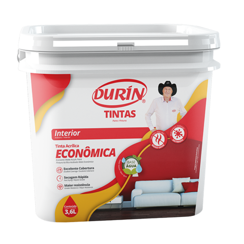 Tinta Acrílica Econômica Fosca Cor Terracota 3,6L Durín Baixo Odor Antimofo
