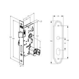 Fechadura Stam Larga 803/11 Cinza Claro - 2