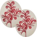 Ver imagem 1 de Folhas Plantas Enfeite Natal Gliter Vermelho 70cm Kit 12pçs