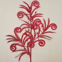 Ver imagem 2 de Folhas Plantas Enfeite Natal Gliter Vermelho 70cm Kit 12pçs