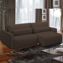 Ver imagem 2 de Sofá Retrátil Reclinável para Sala de Estar Living 270cm Sevilha F04 Veludo Marrom - Lyam Decor