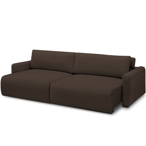 Sofá Retrátil Reclinável para Sala de Estar Living 270cm Sevilha F04 Veludo Marrom - Lyam Decor