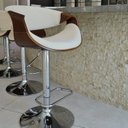 Ver imagem 3 de Kit 4 Banquetas para Cozinha Giratórias Base Disco com Apoio Nicole Bege/Creme