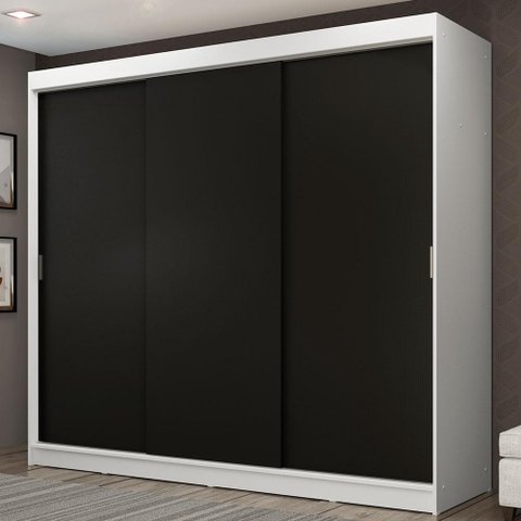 Guarda-roupa Casal Madesa Kansas 3 Portas de Correr 3 Gavetas