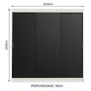 Ver imagem 3 de Guarda-roupa Casal Madesa Kansas 3 Portas de Correr 3 Gavetas