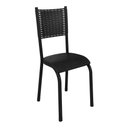 Ver imagem 6 de Conjunto Sala de Jantar Mesa Retangular com 6 Cadeiras Estofadas Mariana Prata Martelado/Preto
