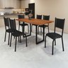 Conjunto Sala de Jantar 6 Lugares Mesa Tampo Madeira Bp 136x75cm Mariana - 1