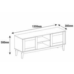 Rack para Tv Safira Plus 1,35m Cedro/branco - Casa D - 5