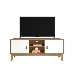 Rack para Tv Safira Plus 1,35m Cedro/branco - Casa D - 1