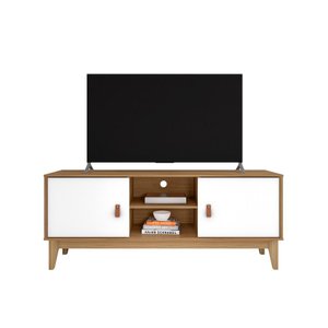 Rack para Tv Safira Plus 1,35m Cedro/branco - Casa D
