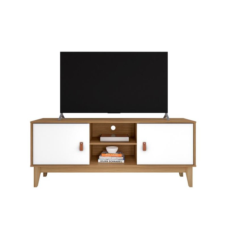Rack para Tv Safira Plus 1,35m Cedro/branco - Casa D