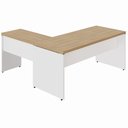 Ver imagem 4 de Mesa de Escritório Escrivaninha L 1,70m Pé Painel F5 Office Cor:macadâmia com Branco