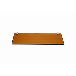 Porta Shampoo Reto em Vidro Bronze Lapidado - Aquabox - 40cmx14cmx8mm