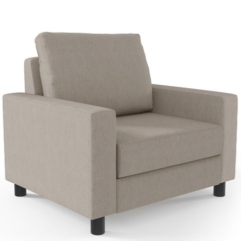 Poltrona Decorativa para e Recepção Malta L02 Linho Bege - Lyam Decor