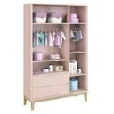 Ver imagem 3 de Conjunto de Quarto Classic Guarda Roupa 3 Portas e Berço Rosa Fosco Reller Móveis